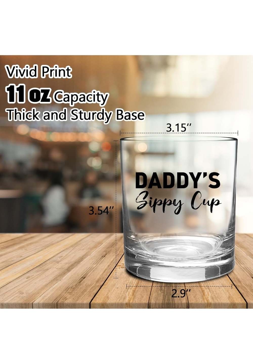 Daddy's Sippy Cup Clear Glass Tumbler - Picture 2 of 3